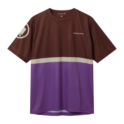 Maillot ENDURA SINGLETRACK CORE TEE II Mangas Curtas Castanho/Violeta