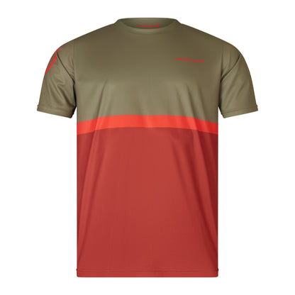 Maillot ENDURA SINGLETRACK CORE TEE II Mangas Curtas Caqui/Vermelho