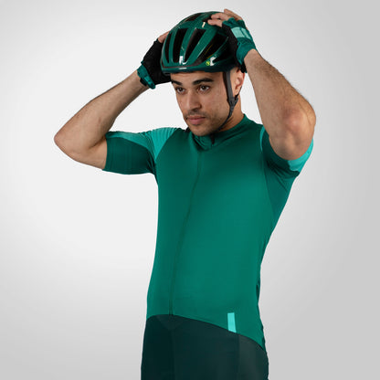 Maillot ENDURA FS260 Mangas Curtas Verde/Turquesa