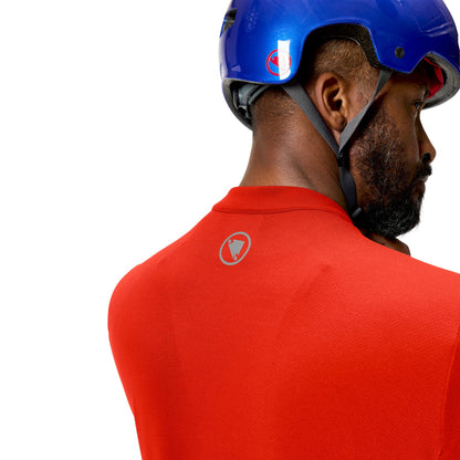 Maillot ENDURA LOOP ZIPPED Mangas Curtas Vermelho