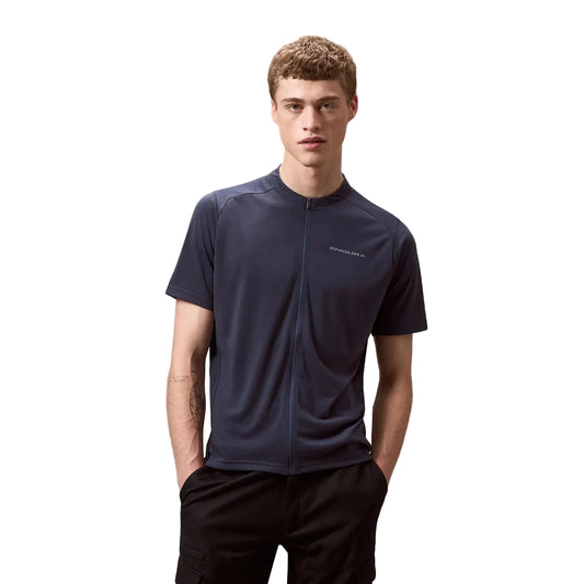 ENDURA LOOP ZIPPED Short Sleeve Carbon Jersey Cinzento