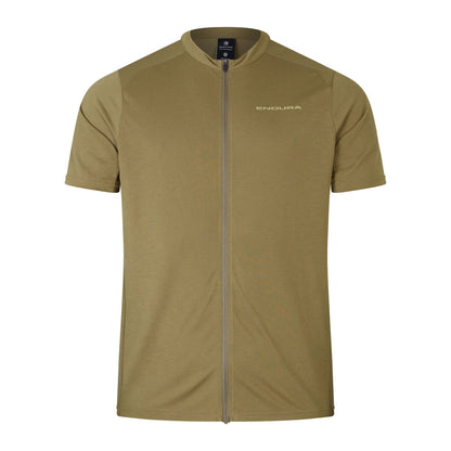 Camisola ENDURA LOOP ZIPPED Mangas Curtas Caqui