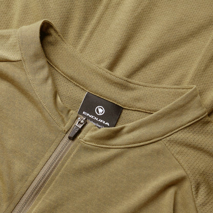 Camisola ENDURA LOOP ZIPPED Mangas Curtas Caqui