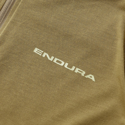 Camisola ENDURA LOOP ZIPPED Mangas Curtas Caqui