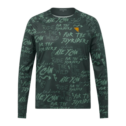 Camisola ENDURA SINGLETRACK PRINT Mangas Longas Carbon Verde