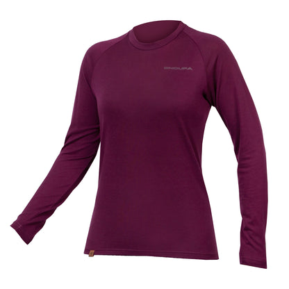 Roupa Interior ENDURA BAABAA BLEND Mangas Compridas Mulher Beringela