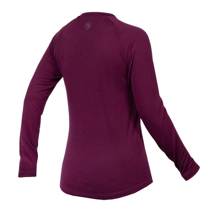Roupa Interior ENDURA BAABAA BLEND Mangas Compridas Mulher Beringela