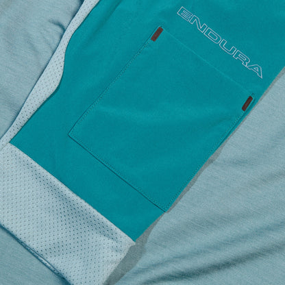 Maillot ENDURA GV500 Mulher Mangas Curtas Azul