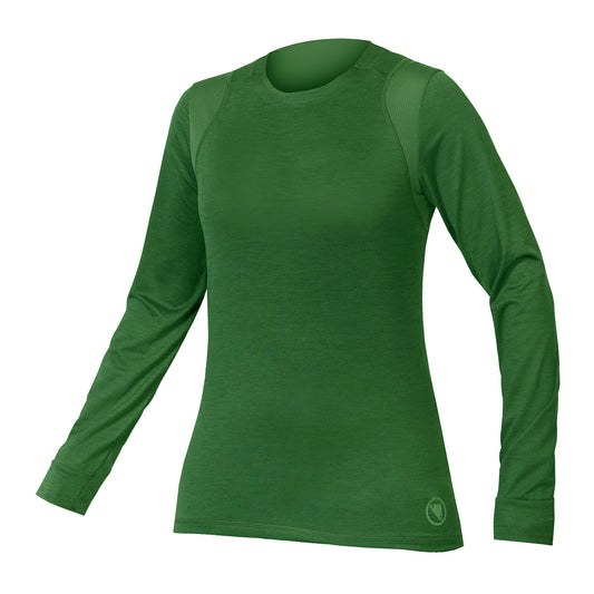 Camisola de manga comprida ENDURA SINGLETRACK para mulher Verde
