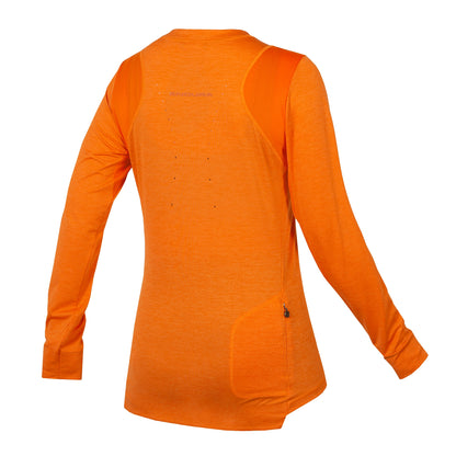 Maillot ENDURA SINGLETRACK Feminino Mangas Compridas Laranja