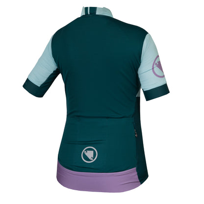 Maillot ENDURA FS260 PRINT Mulher Mangas Curtas Verde/Violeta