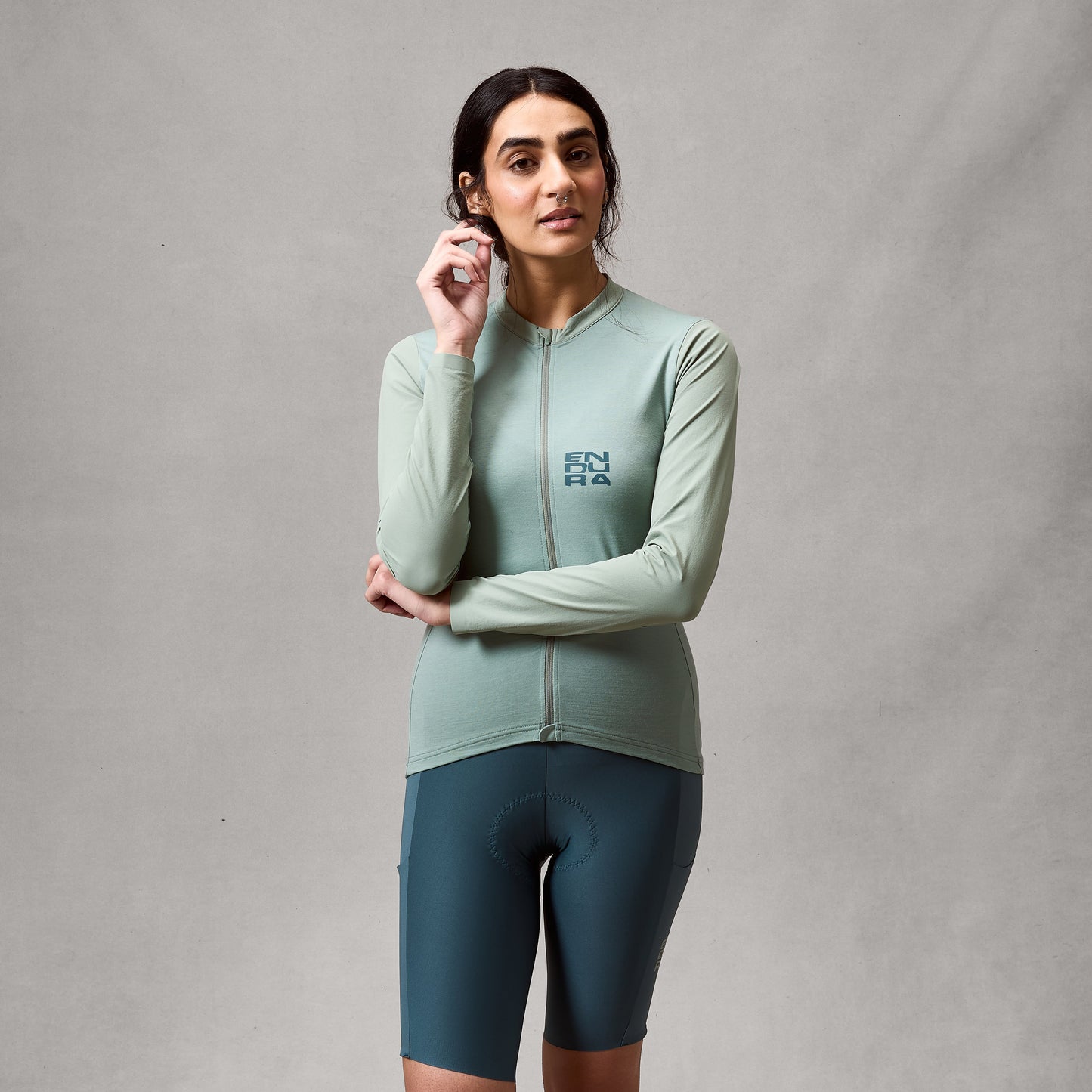 Camisola de manga comprida para mulher ENDURA ALLTRACK RIDE Verde Sage