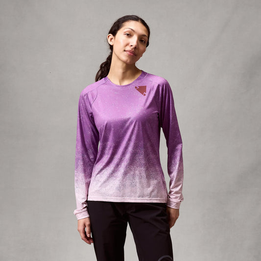 Camisola de manga comprida ENDURA SINGLETRACK PRINT ENP para mulher Roxo
