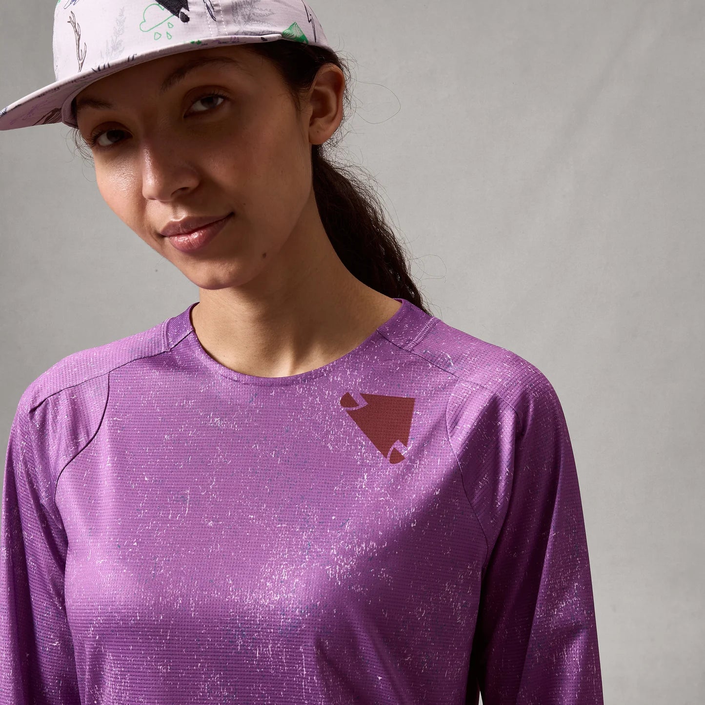 Camisola de manga comprida ENDURA SINGLETRACK PRINT ENP para mulher Roxo