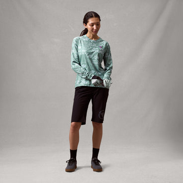 ENDURA SINGLETRACK PRINT Camisola de manga comprida para mulher Sage Green