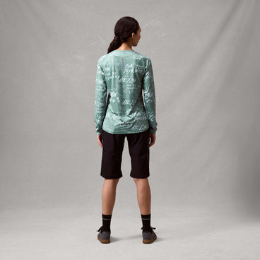 ENDURA SINGLETRACK PRINT Camisola de manga comprida para mulher Sage Green