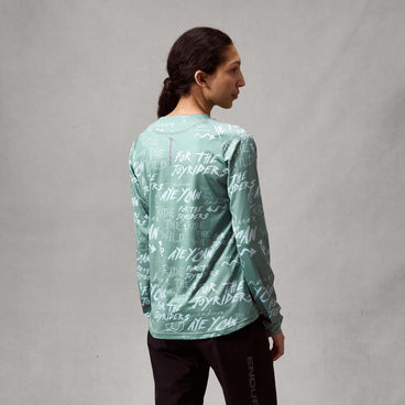 ENDURA SINGLETRACK PRINT Camisola de manga comprida para mulher Sage Green