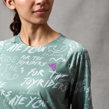 ENDURA SINGLETRACK PRINT Camisola de manga comprida para mulher Sage Green