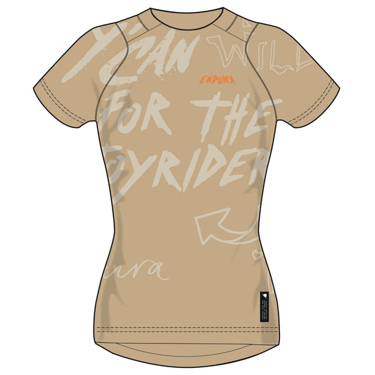 Camisola de manga curta ENDURA SINGLETRACK PRINT para mulher Areia