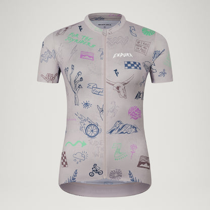 Maillot ENDURA PRO SL PRINT GTI Mangas Curtas Mulher Titanium