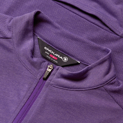 Maillot ENDURA LOOP ZIPPED Mangas Curtas Feminino Violeta