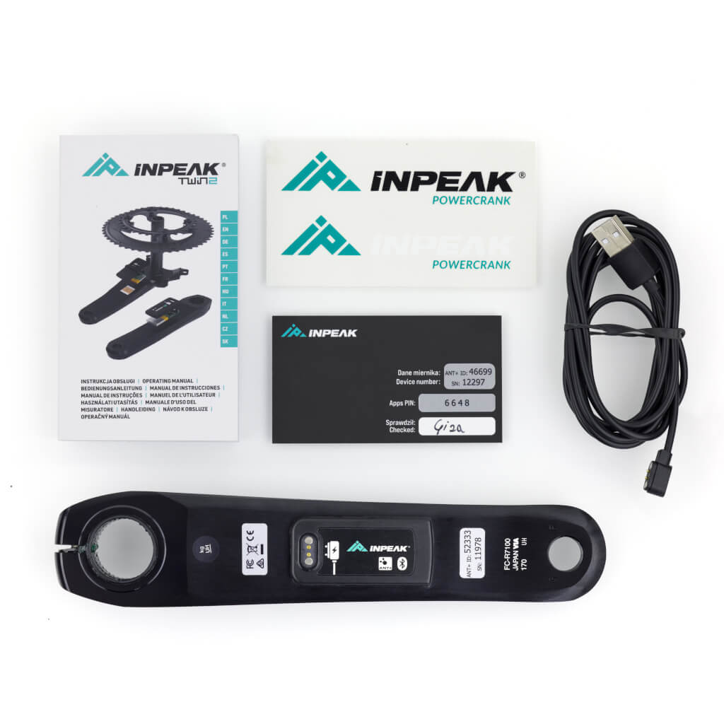 Braço esquerdo do pedaleiro com medidor de potência INPEAK POWERCRANK-E Shimano 105 R7100