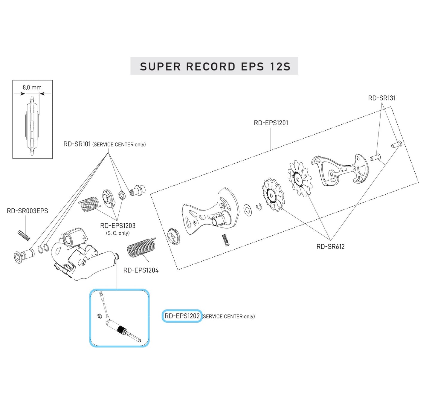 Motor do desviador traseiro CAMPAGNOLO SUPER RECORD EPS 12V