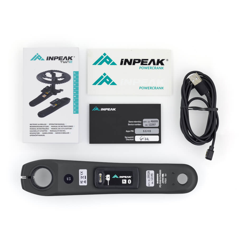 Braço esquerdo do pedaleiro com medidor de potência INPEAK POWERCRANK-E Shimano GRX RX810/820