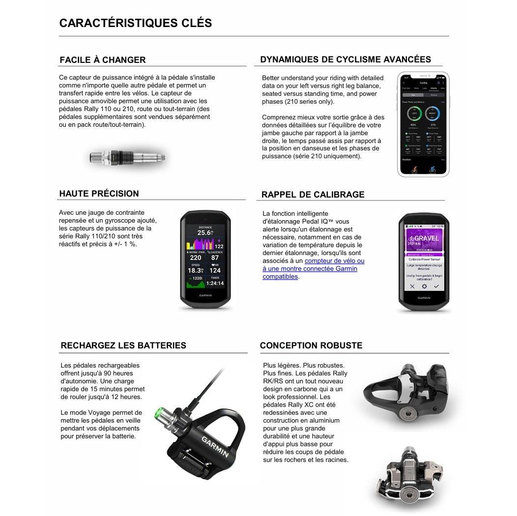 Pedais com sensor de potência GARMIN RALLY RK 110