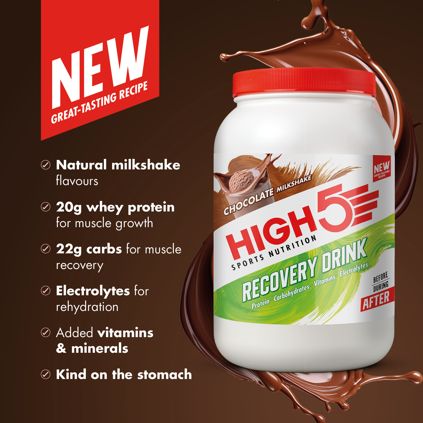 HIGH5 RECOVERY DRINK (1.6kg) Batido de Chocolate
