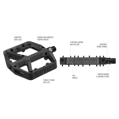 Pedais Planos SDG COMP Composite Preto