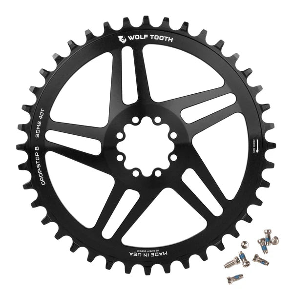 WOLF TOOTH DROP-STOP ST GRAVEL DM 8 Parafusos Sram Preto Mono