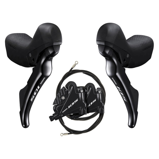Par de alavancas e pinças SHIMANO 105 R7020 2x11 Flat Mount Discless
