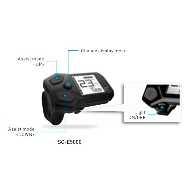 SHIMANO Passos SC-E5000 I-Spec Ecrã EV