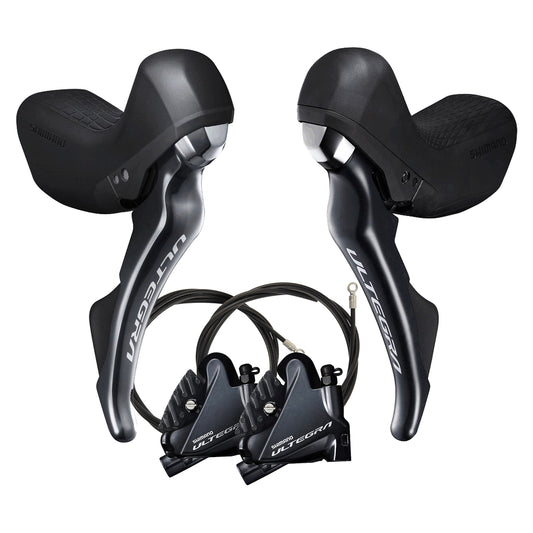 Par de alavancas e pinças SHIMANO ULTEGRA R8020 2x11 Flat Mount Discless