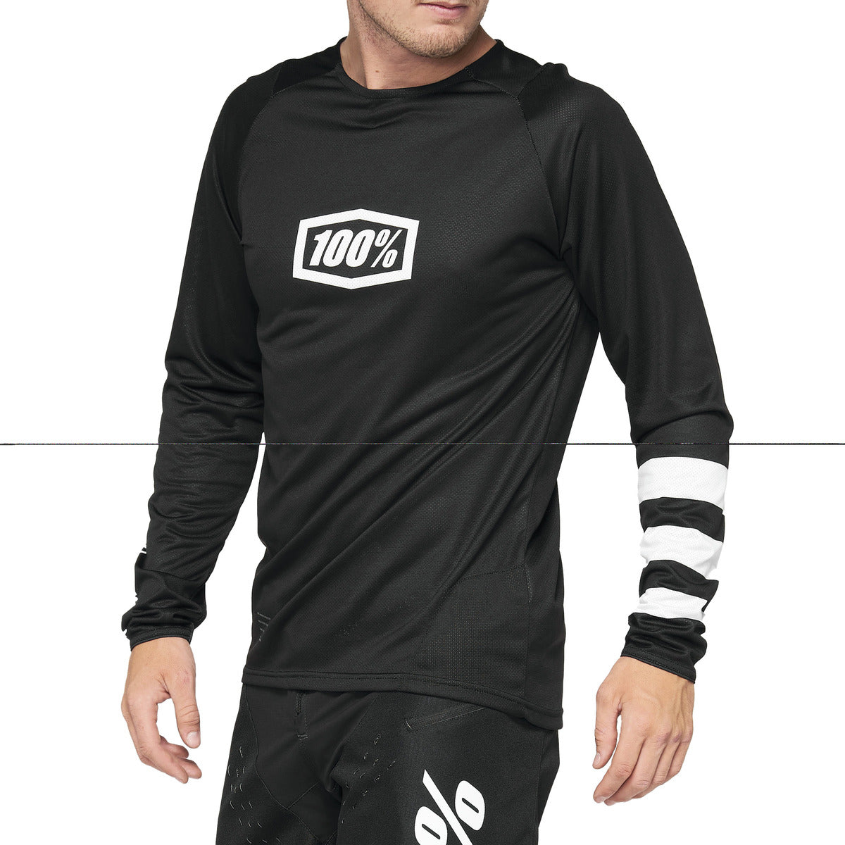 100% R-CORE Camisola de manga comprida Preto/Branco