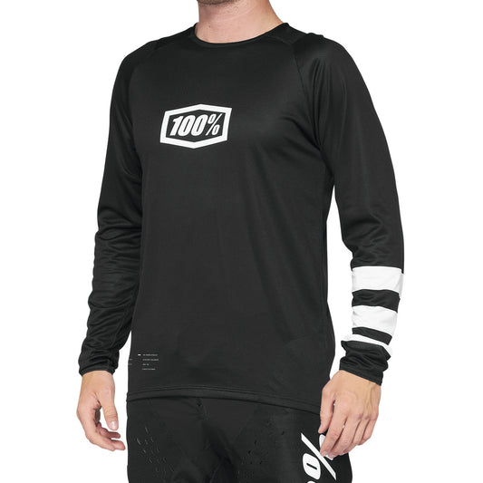 100% R-CORE Camisola de manga comprida Preto/Branco