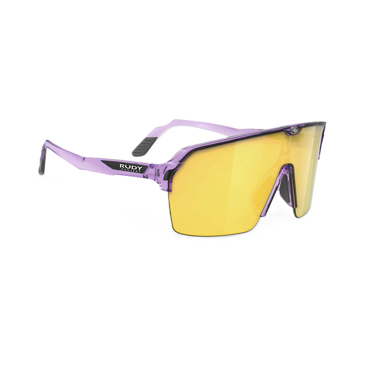 Óculos de sol RUDY PROJECT SPINSHIELD AIR Cristal Lilás Lentes RP Ótica Multilaser Amarelo