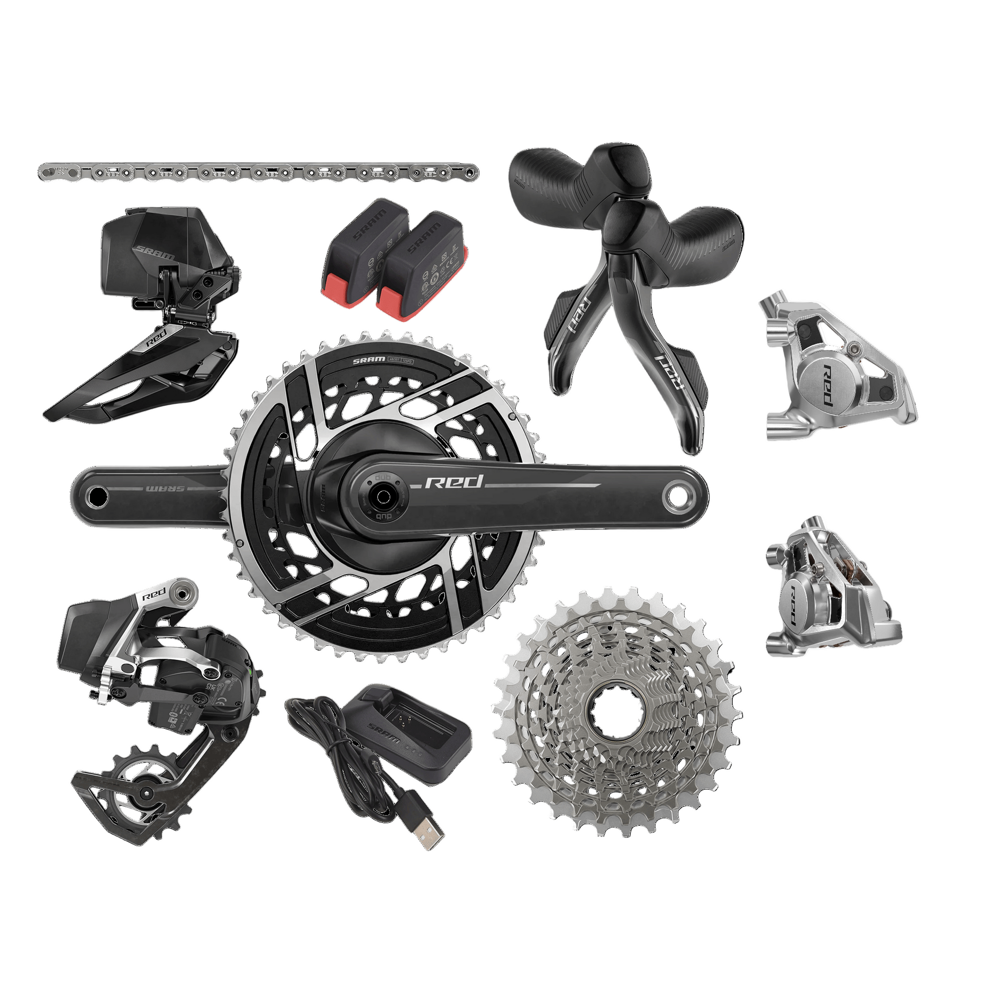 パーツ SRAM RED AXS E1 140mm 160mm Pacote SRAM RED AXS E1 2x12V – Probikeshop