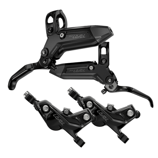 Par de travões de 4 pistões SRAM LEVEL SILVER STEALTH Preto
