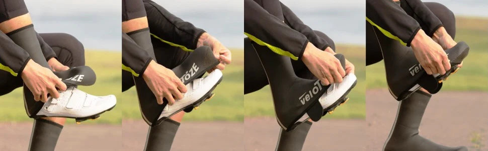 Coberturas para sapatilhas VELOTOZE ALTAS DE NEOPRENE Preto/Branco