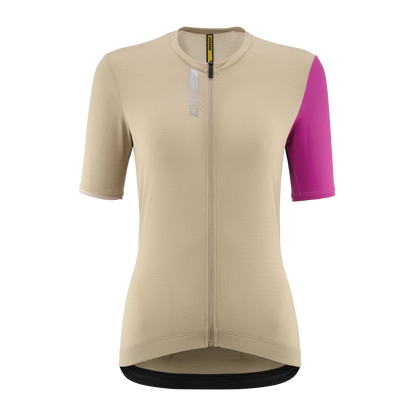 Maillot MAVIC ESSENTIAL Mangas Curtas Mulher Bege/Fúcsia