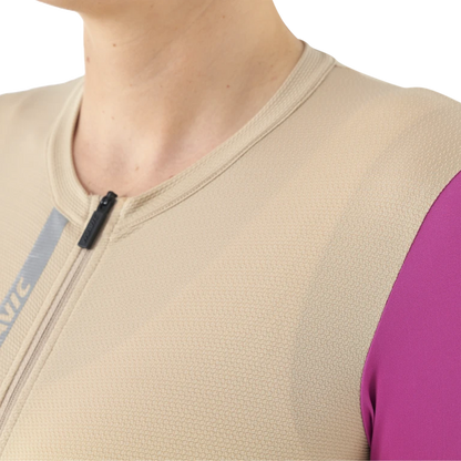 Maillot MAVIC ESSENTIAL Mangas Curtas Mulher Bege/Fúcsia