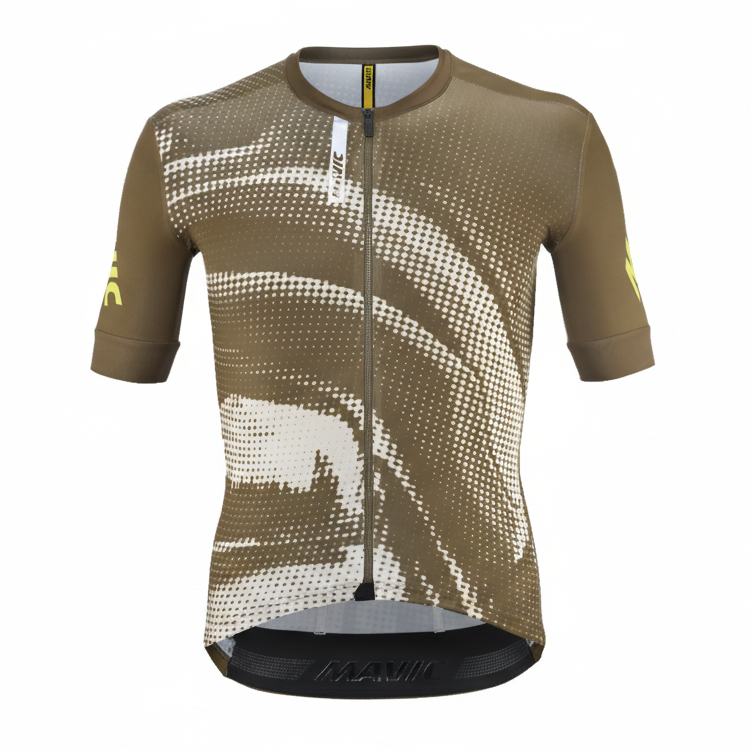 Camisola de manga curta MAVIC AKSIUM GRAPHIC Bege/Castanho
