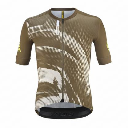 Camisola MAVIC AKSIUM GRAPHIC Mangas Curtas Bege/Castanho