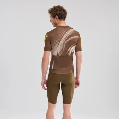Camisola MAVIC AKSIUM GRAPHIC Mangas Curtas Bege/Castanho