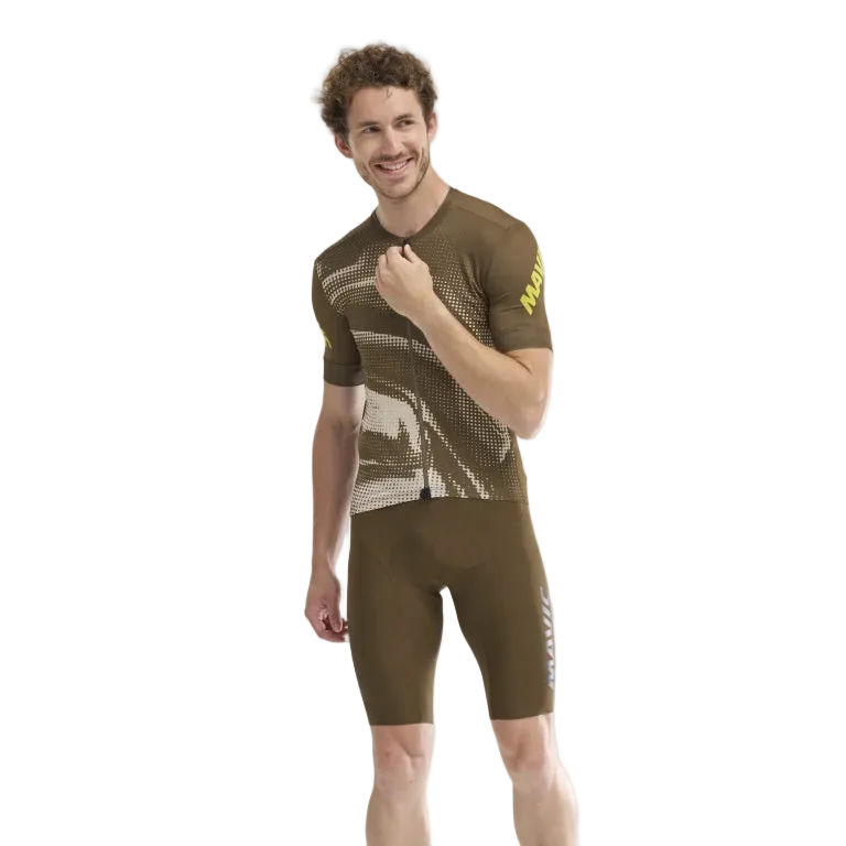 Camisola de manga curta MAVIC AKSIUM GRAPHIC Bege/Castanho