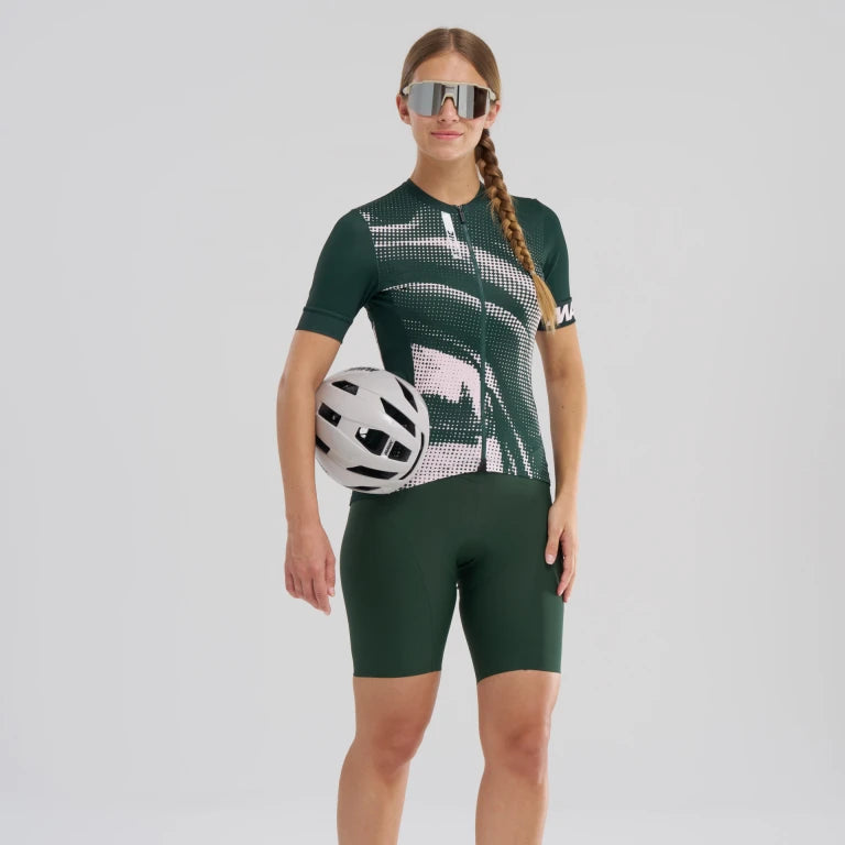 MAVIC AKSIUM GRAPHIC Camisola de manga curta para mulher Cáqui/Rosa