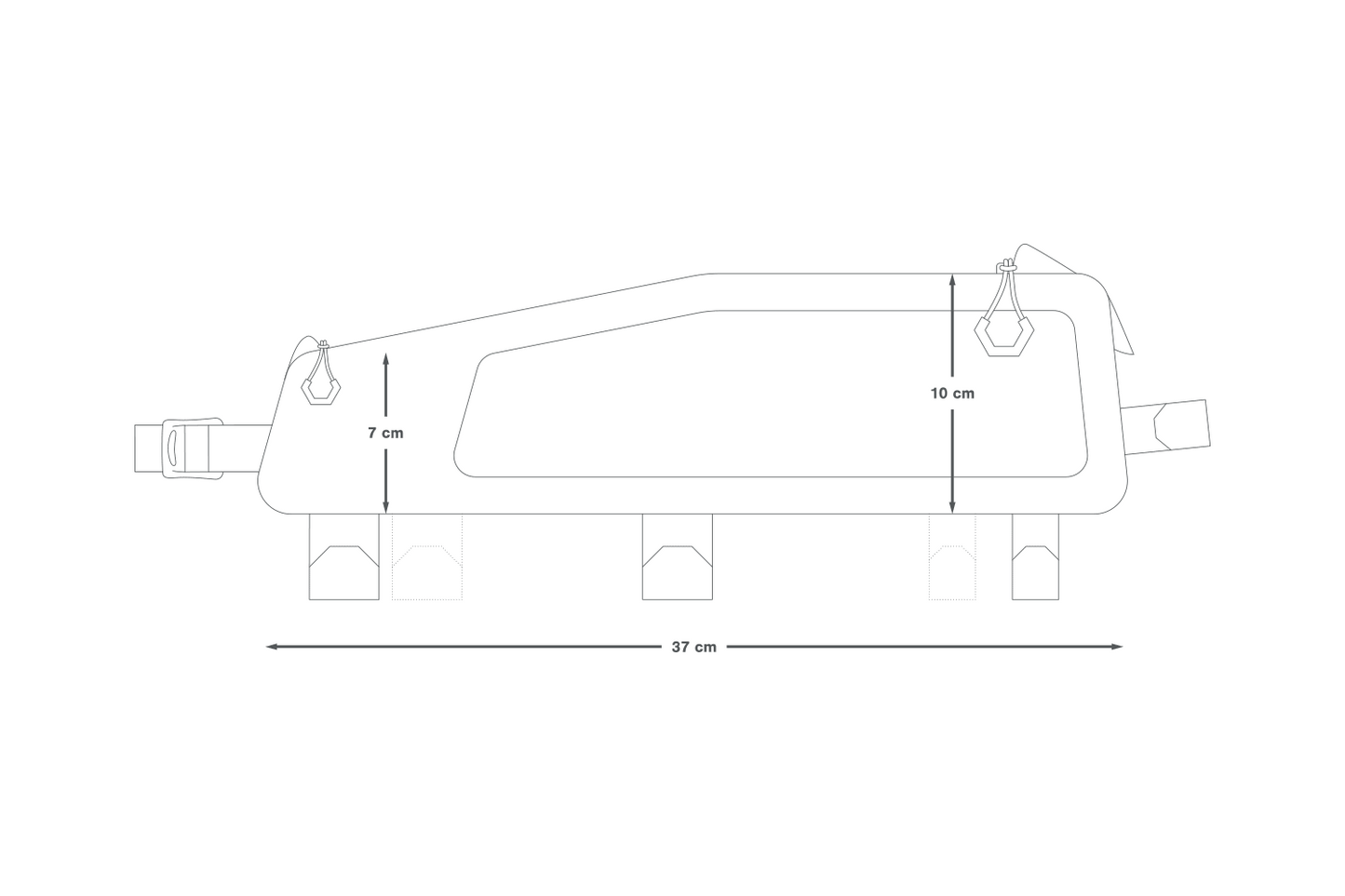 Saco de armação APIDURA BACKCOUNTRY LONG TOP TUBE PACK 1,8 L Preto Cinzento