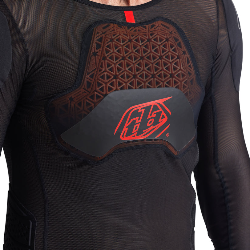 TROY LEE DESIGNS STAGE GHOST D3O T-Shirt de proteção Manga comprida preta